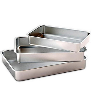 JOGO DE ASSADEIRA TABULEIRO COM 3 PEÇAS PARA BOLOS TORTAS SALGADOS ASSADOS E BISCOITOS EM ALUMINIO IF35