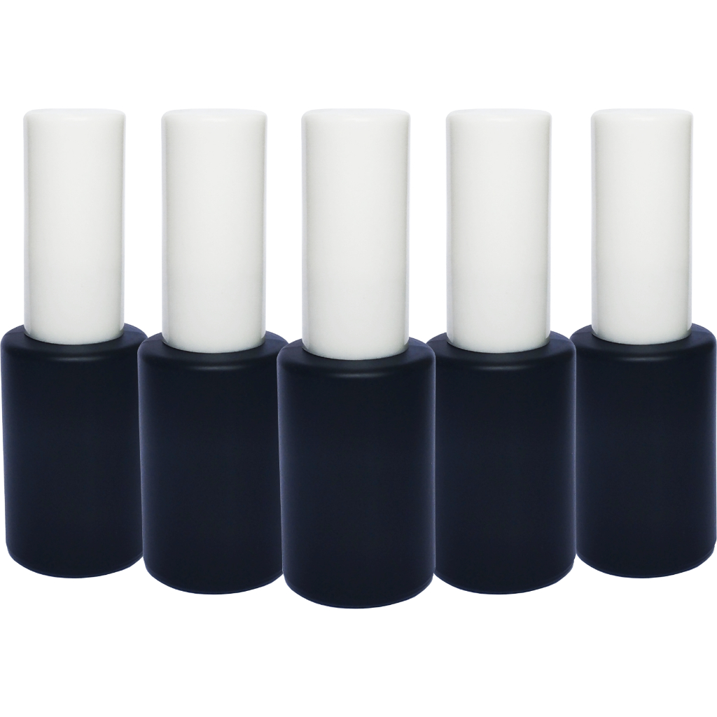 500 Frascos Esmalte Preto C/ Tampa Branca - Kit c/ 500 unidades - 9ml