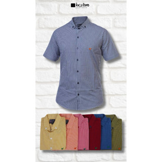 Camisa manga curta masculina micro xadrez