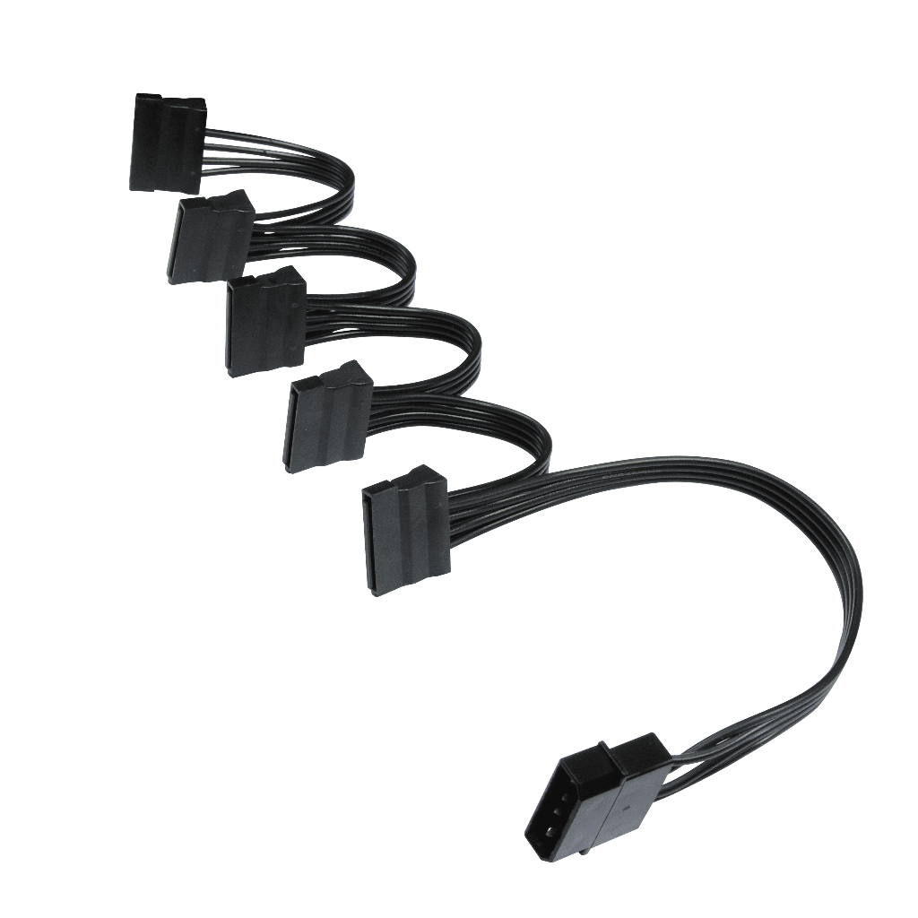 Cabo De Energia Alimentação Splitter 4 Pinos Molex Para 5 Saídas 15 Pinos Sata