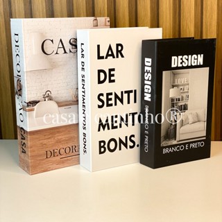 Kit 3 Caixas Livro Decorativo Porta Objetos Decoração Casa Sala Multiuso Jogo de Livros De...