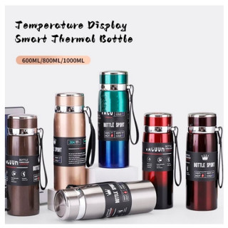 Garrafa 1000ml Inox Térmica Com Infusor Prata Dourada De Água Café Parede Dupla Com Alça