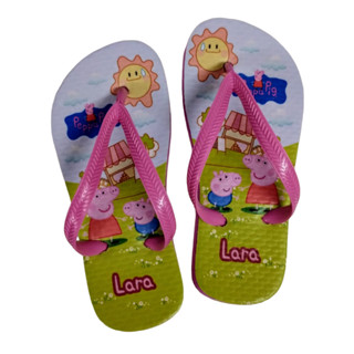 Chinelo Infantil e Baby Peppa Pig Rosa Personalizado Com Nome