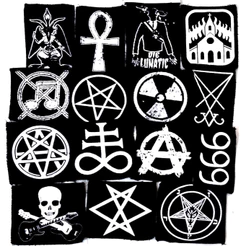 Patch Underground, Baphomet, Pentagrama, Rock - logo silk