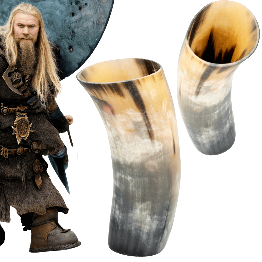 Kit 2 Copo Viking Chifre Natural de Boi Legitimo Horn Viking