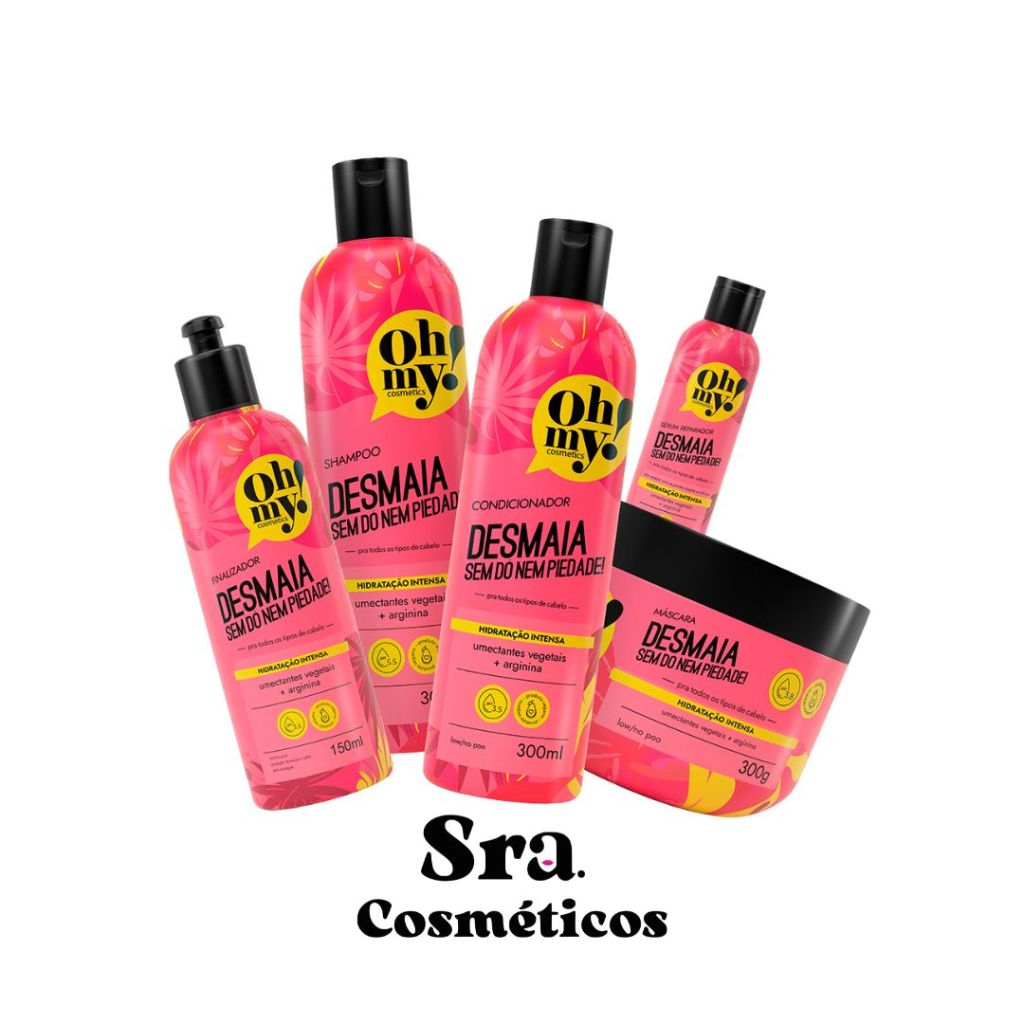 Sh, Cond, Masc, Finalizador e Serum Desmaia Sem Dó Nem Piedade 300g Oh My! Kit