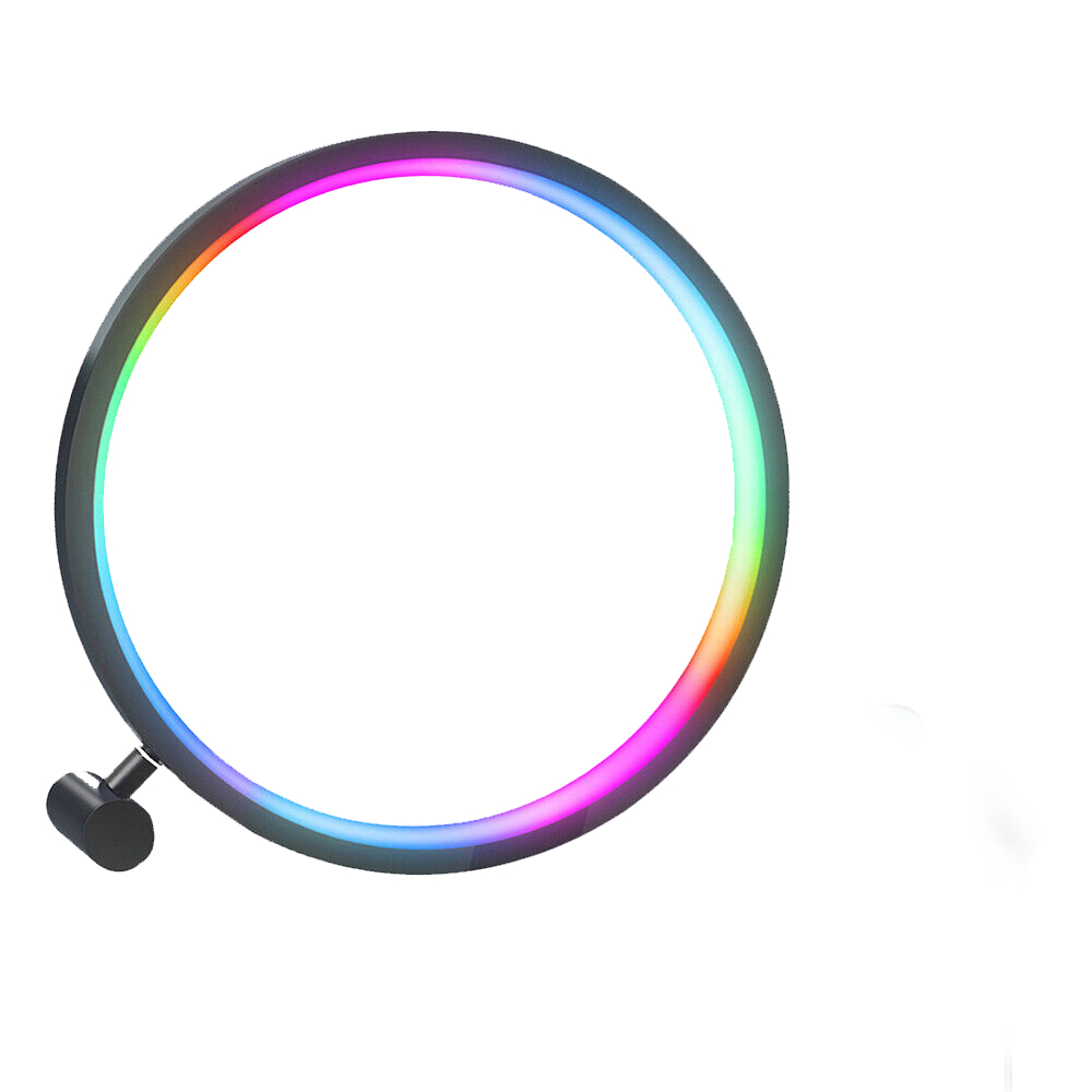 Luminária Ringlight 26cm De Mesa Inteligente Rgb Aplicativo Cores