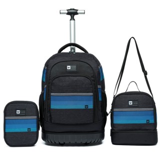Kit Mochila Adulto Estojo Lancheira Juvenil Reforçada Hang Loose