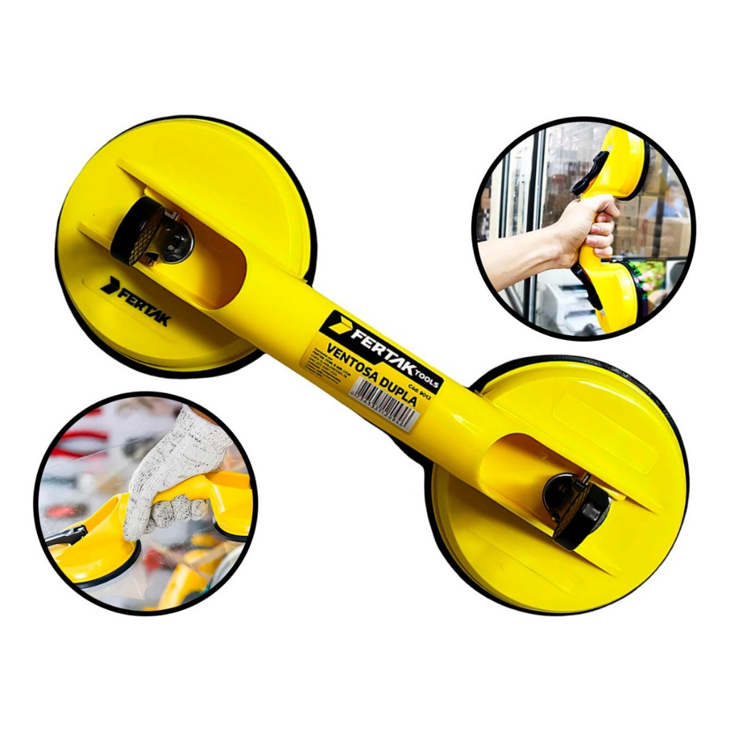 Ventosa Dulpa Para Vidro Mármore Chapas Piso Cerâmica 90kg Fertak 9012 em Oferta na Shopee