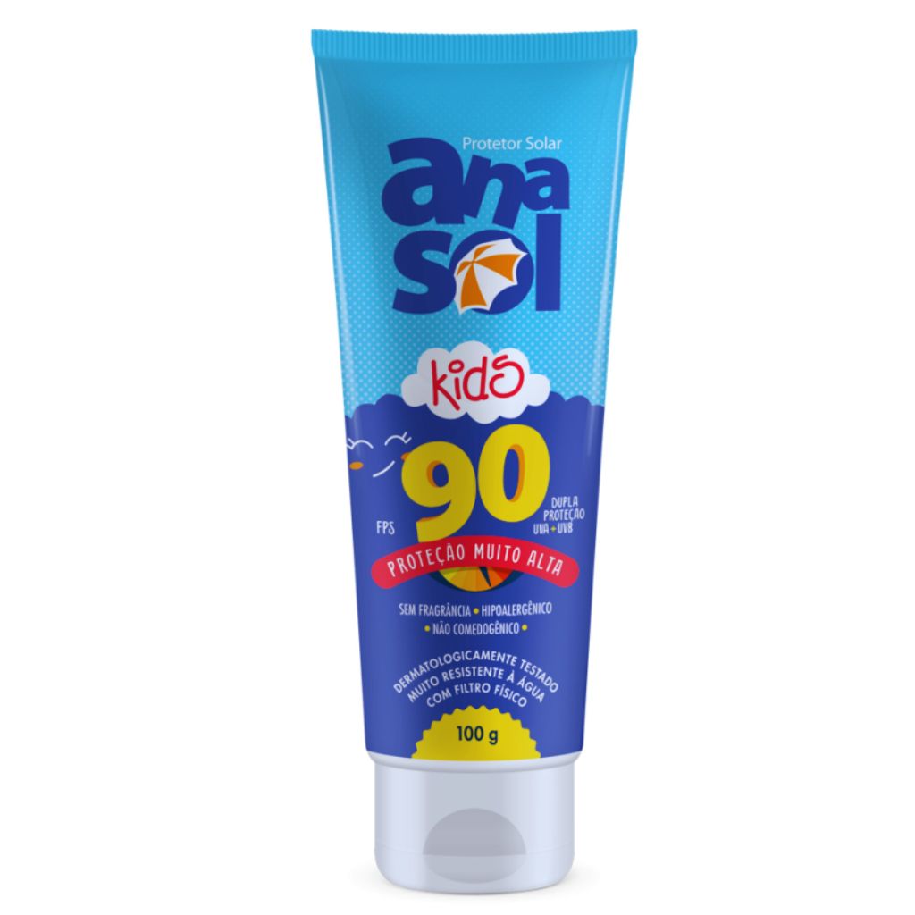 PROTETOR SOLAR ANASOL KIDS FPS90 PROTEÇAO MUITO ALTA 100G