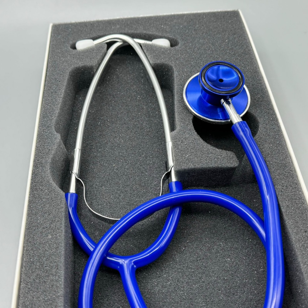 Estetoscópio Azul Bioland Duplo Adulto e Infantil Enfermagem Estudante Excelente Ausculta