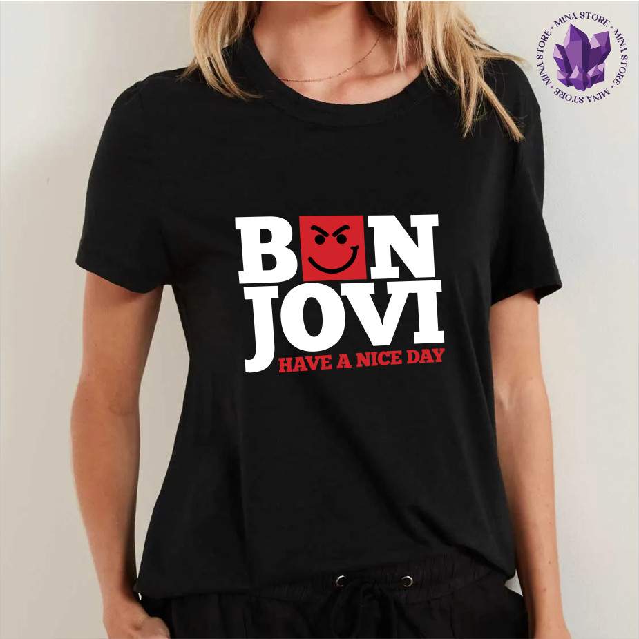 Camiseta Banda de Rock Bon Jovi Have a Nice Day
