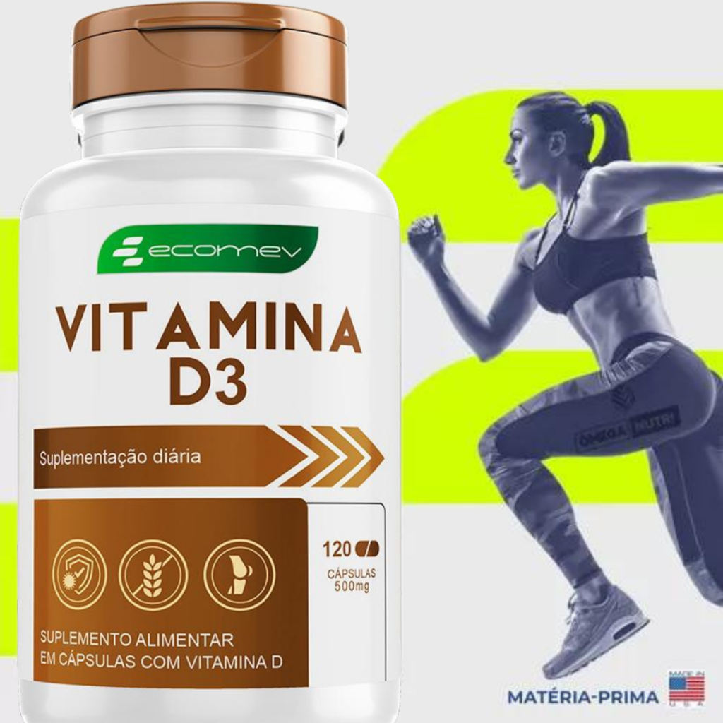 Vitamina D3  Pura Concentrada 500mg 120 Cápsulas 2 Meses Tratamento Ecomev