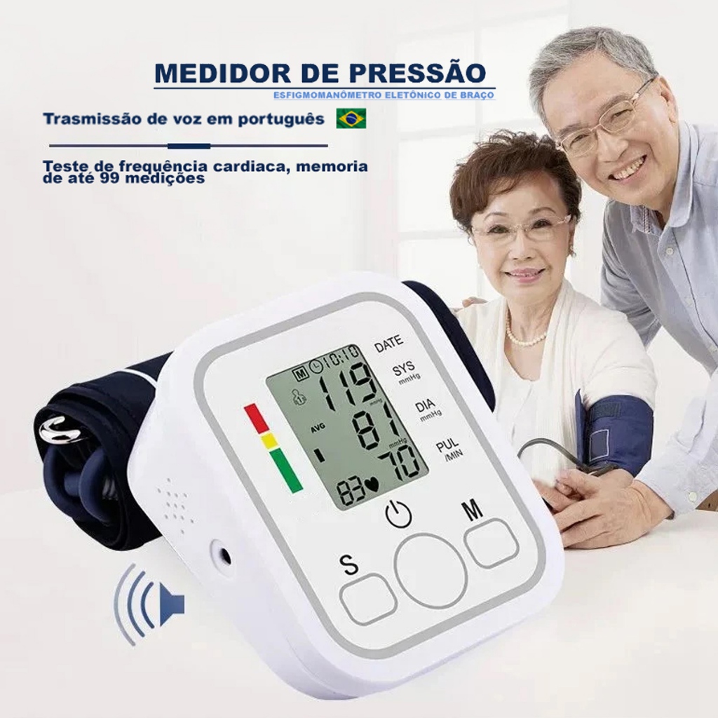 Aparelho Medidor De Pressão Arterial De Braço Digital Inteligente