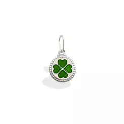 Pingente de Prata 925 Medalha Trevo de 4 folhas