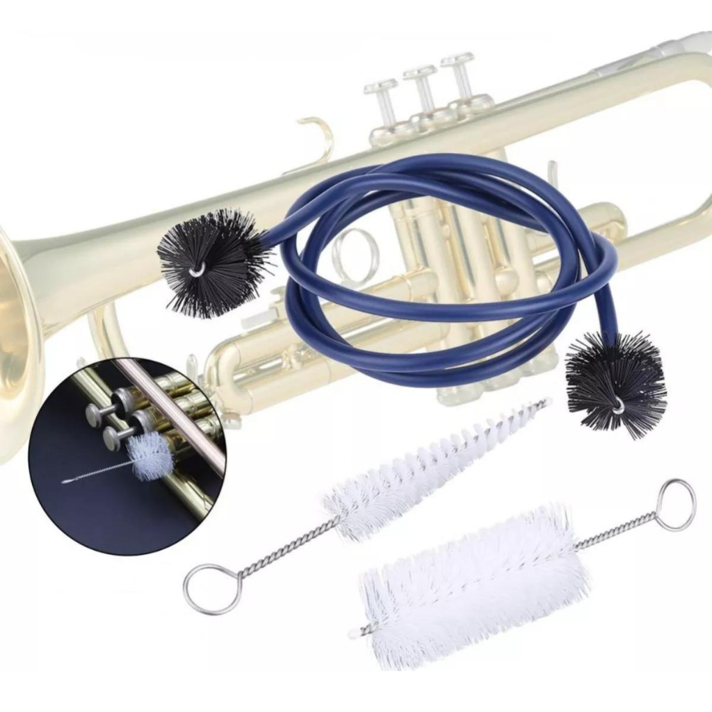 Kit De Limpeza Manutenção De Trompete Escova Bocal + Válvula em Oferta na Shopee