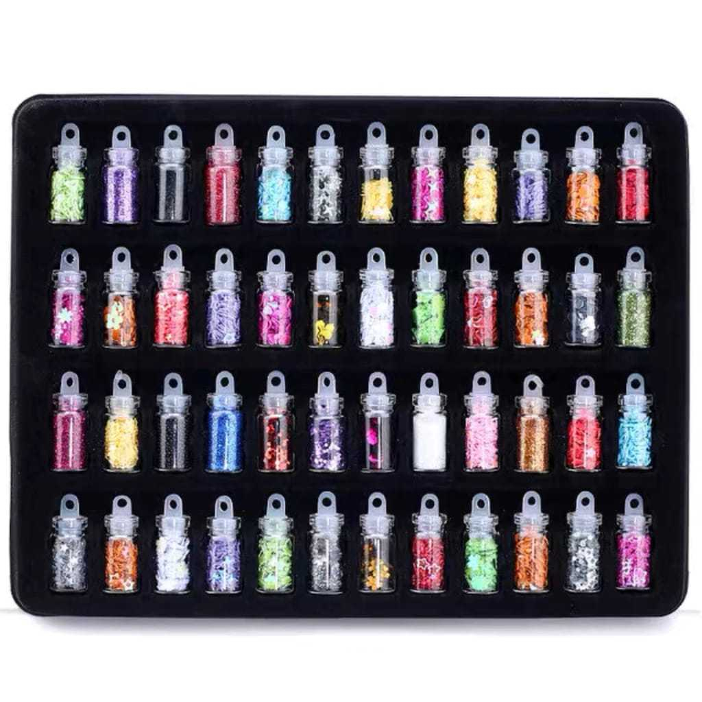 kit com 48  potinhos sortidos unhas decorações para unhas encapsuladas arte em resina em Oferta na Shopee