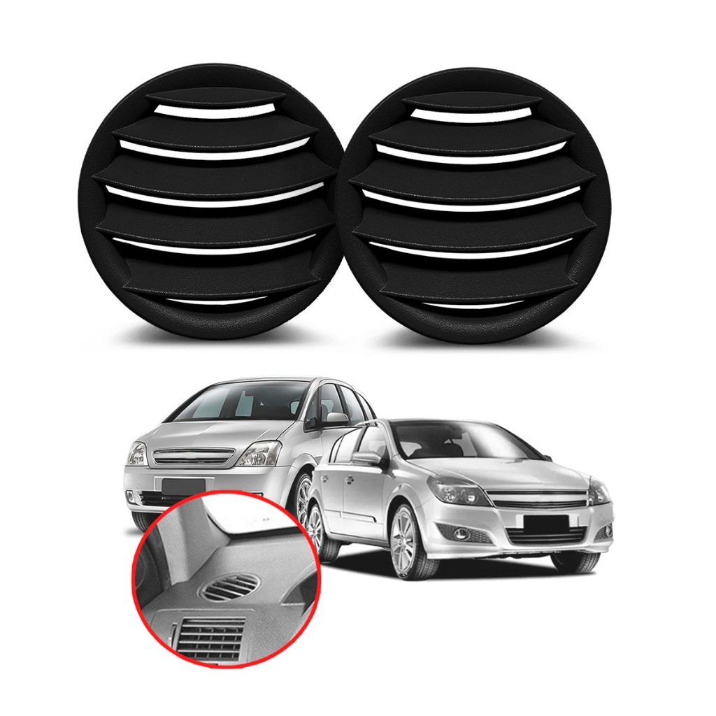 Par Difusor de Ar Superior Meriva 2002 2003 2004 2005 2006 2007 2008 2009 2010 2011 2012 Vectra 2006 2007 2008 2009 2010 2011 2012 - Preto