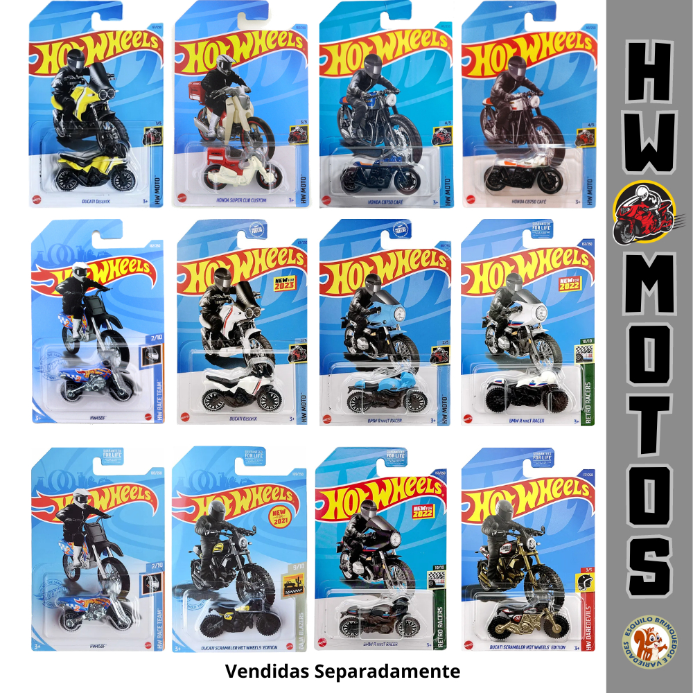 HOT WHEELS MOTO Ducati Scrambler HW450F Street Stealth BMW T Racer Snow Stormer Tesla Cyberquad