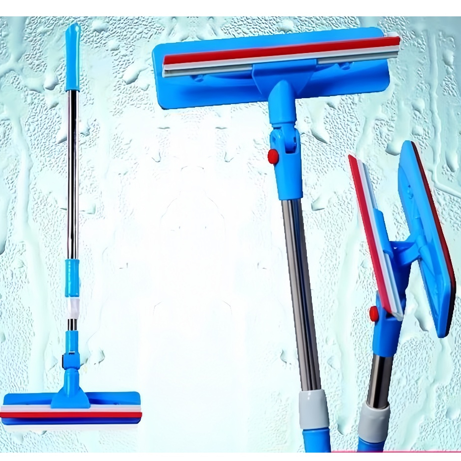 Rodo Multiuso Mágico MOP Extensível Esponja 2 Em 1 Limpa Espelho Vidro Azulejo E Janelas C...