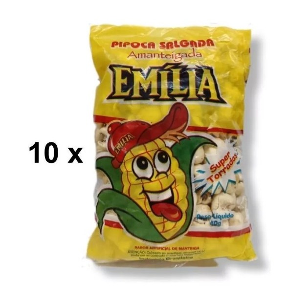 Kit Pipoca Salgada Amanteigada Emília 40g - Atacado - Pronta Entrega - Envio Imediato