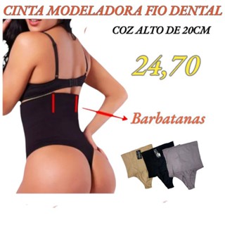 CINTA MODELADORA FIO DENTAL COZ 20CM COM BARBATANAS