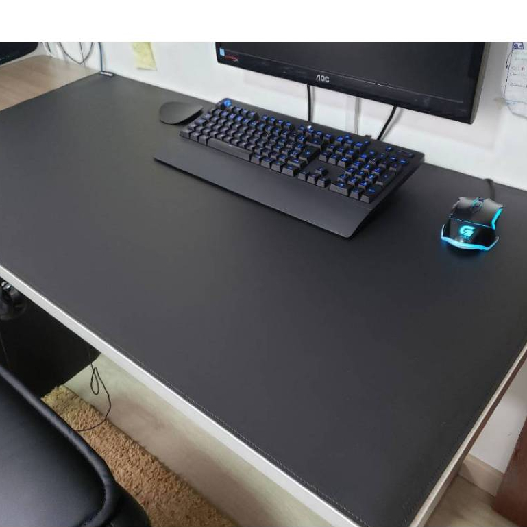 Desk Pad Em Couro cor preto tamanho 120x60 em Oferta na Shopee