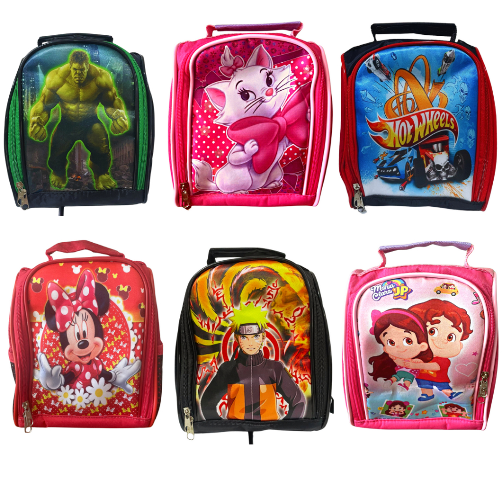 Lancheira térmica Infantil Diversos Personagens Menina e Menino em Oferta na Shopee