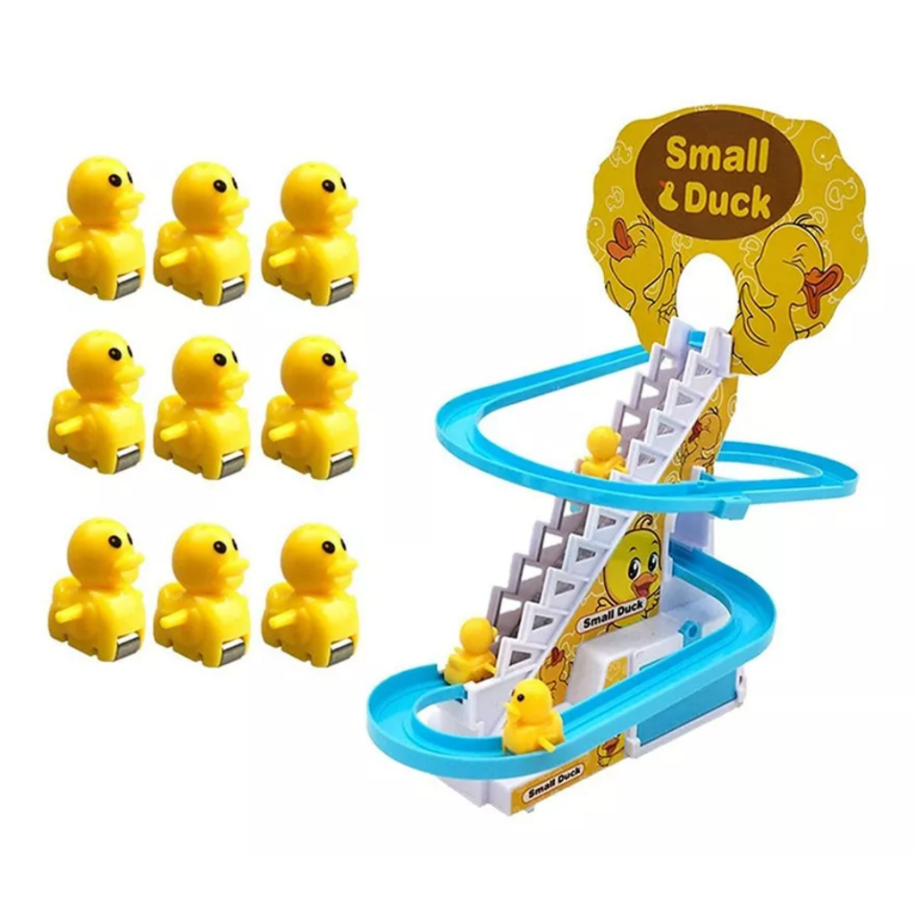 Patinhos Escalando Escadas Duck Musical Roller Coaster Toy em Oferta na Shopee