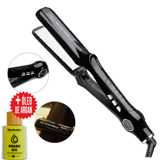 Prancha Chapinha Mq Pro Turbo Led Black 485F Professional  Original Bivolt + Oleo Argan