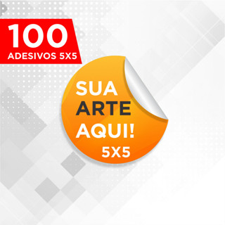 100 Adesivos Personalizados em Adesivo Vinil 5cm - Etiquetas Adesivas (Envie Sua Arte / Sua Arte Aqui)