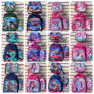 NOVIDADES  Kit de Mochila Escolar Infantil Estojo Lancheira Meninas E Meninos MODELO BRILHANTE , Fanwix em Oferta na Shopee