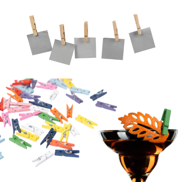 Kit 50 Mini Prendedor Pregador De Madeira Para Foto Artesanato Festas Drink Decoração em Oferta na Shopee