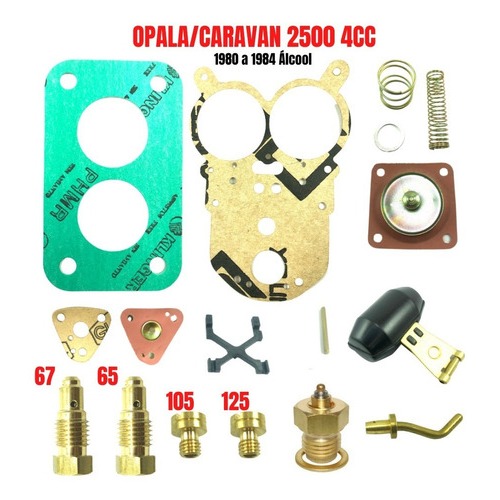 Kit Reparo Carburador 34seie Opala Caravan 2500 Álcool 80/84