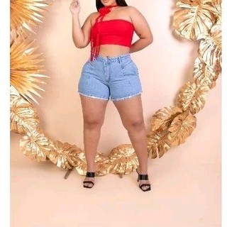 shorts jeans claro plus size