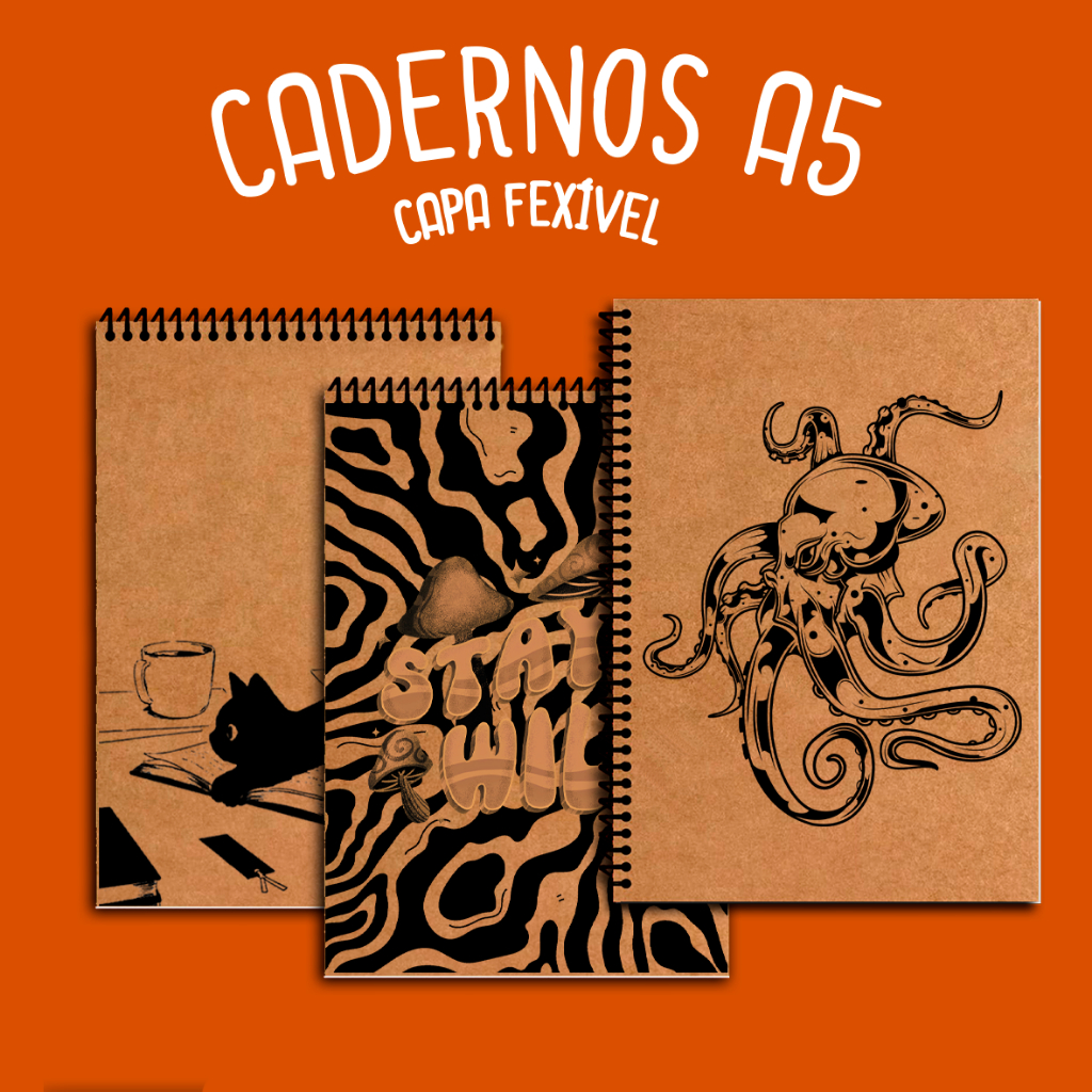 Caderno Kraft A5 /sketchbook/ Caderno de desenho infantil.