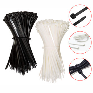 Kit 100 Cintas Plasticas Abracadeira Nylon Enforca Gato Preto/Branco - Várias Medidas