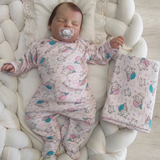 Kit Macacão Manga Longa Pijama com Cueiro Soninho