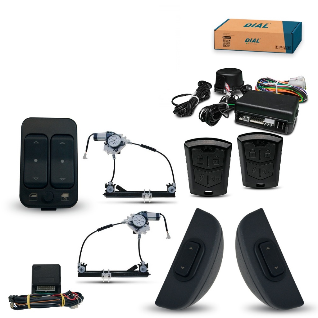Kit Vidro Elétrico + Alarme Novo C3 4P Traseiro (22/) Alternativo Inteligente