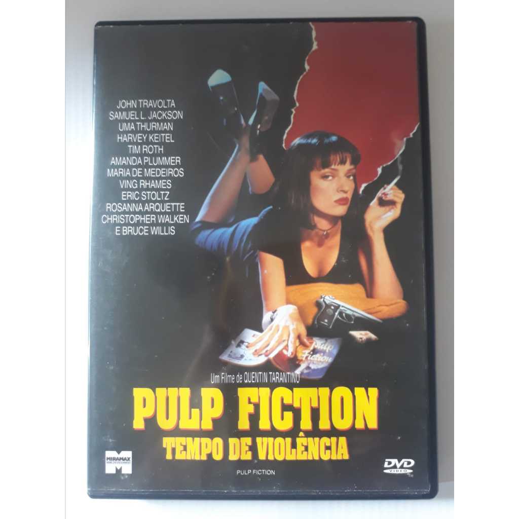Dvd Pulp Fiction Tempo de Violência - Samuel L. Jackson, John Travolta - Original Usado - Com Encarte Interno