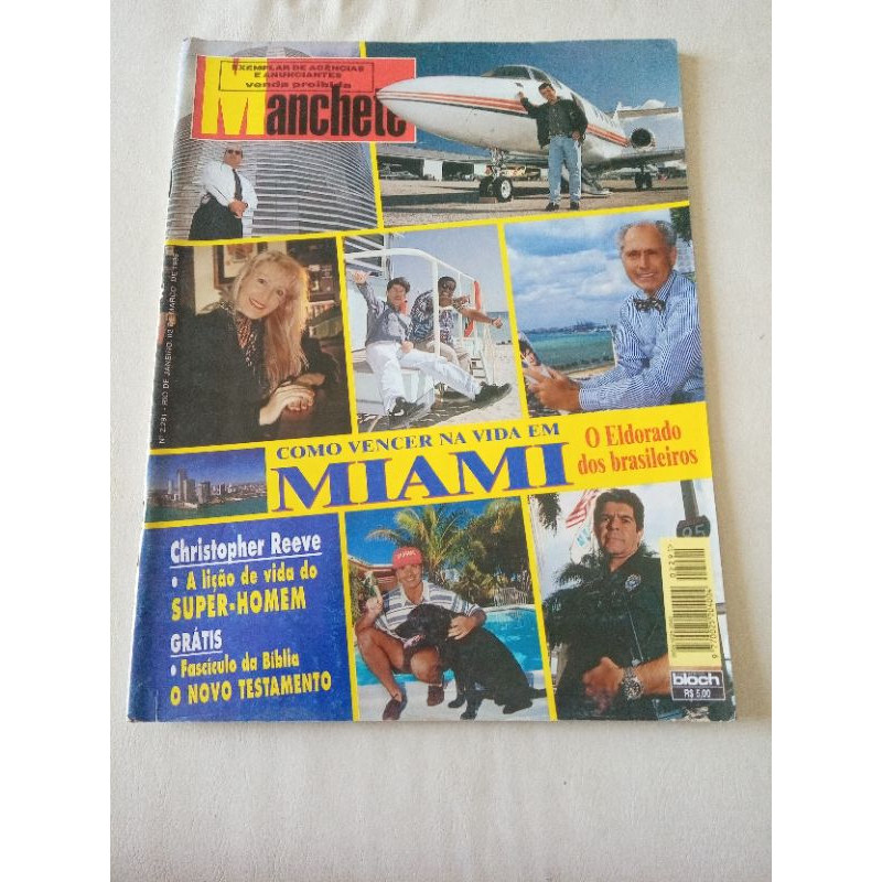 revista manchete Miami Christopher Reeve carnaval Xuxa Angélica búzios Beto Simas ron wood guerra Pavarotti Vectra
