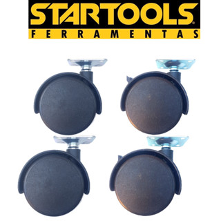 Kit 4 ou 8 Peças Rodinha Rodizio Giratório 5,5cm ou 4cm Giro 360° Startools Resistente Fácil Versátil Mesas Moveis Universal