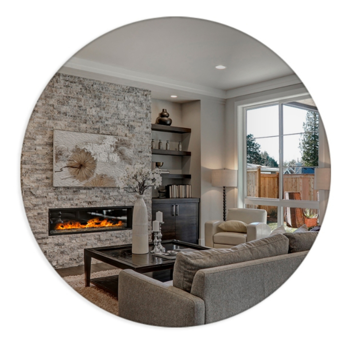 Espelho Redondo 60cm de Vidro Lapidado Para Banheiro Sala Quarto em Oferta na Shopee