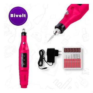 Lixadeira Motor Caneta Elétrica para Unha Lixa Tipo Caneta Com Acessórios Bivolt