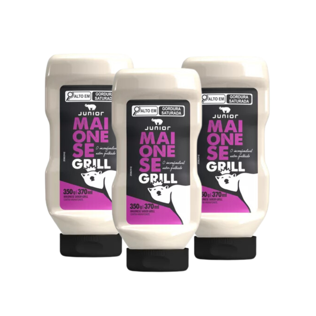 3 Maionese Grill Junior Kerry Frasco Bisnaga 350g