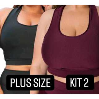 KIT 2 TOP CROPPED NADADOR PLUS SIZE DO G ao G4