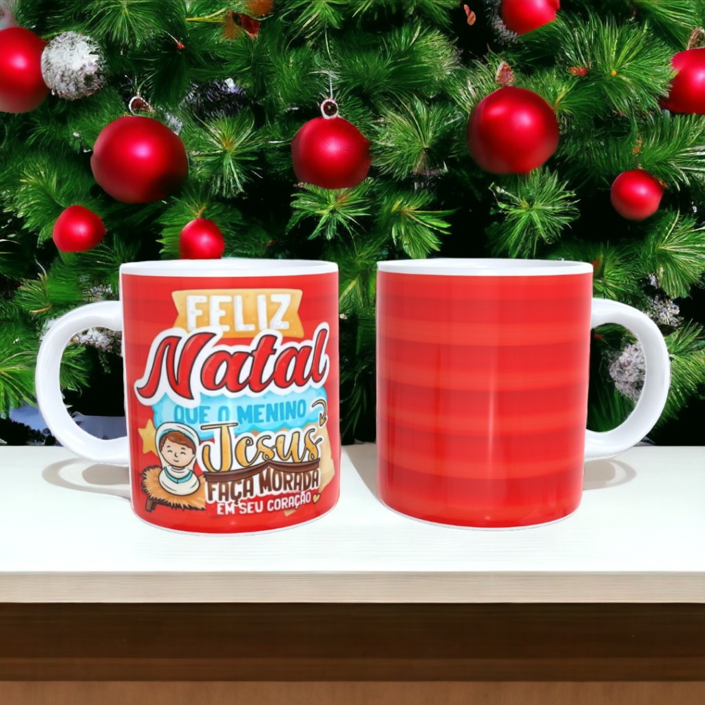 caneca feliz natal que o menino jesus faça morada em seu coração