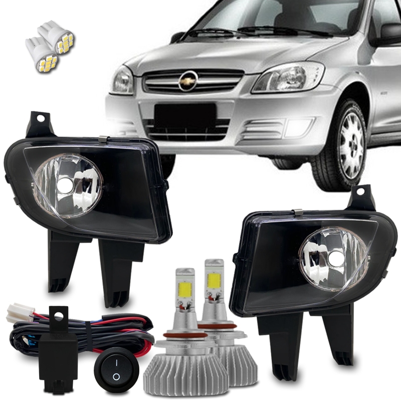 Kit Farol Milha Neblina Chevrolet Celta Prisma 2007 2008 2009 10 11 + Super Led Hb4 6000k