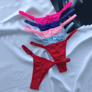 Kit 4 Calcinhas Neon Lingerie Feminina Tanga Fio Duplo Com Regulagem Em Metal