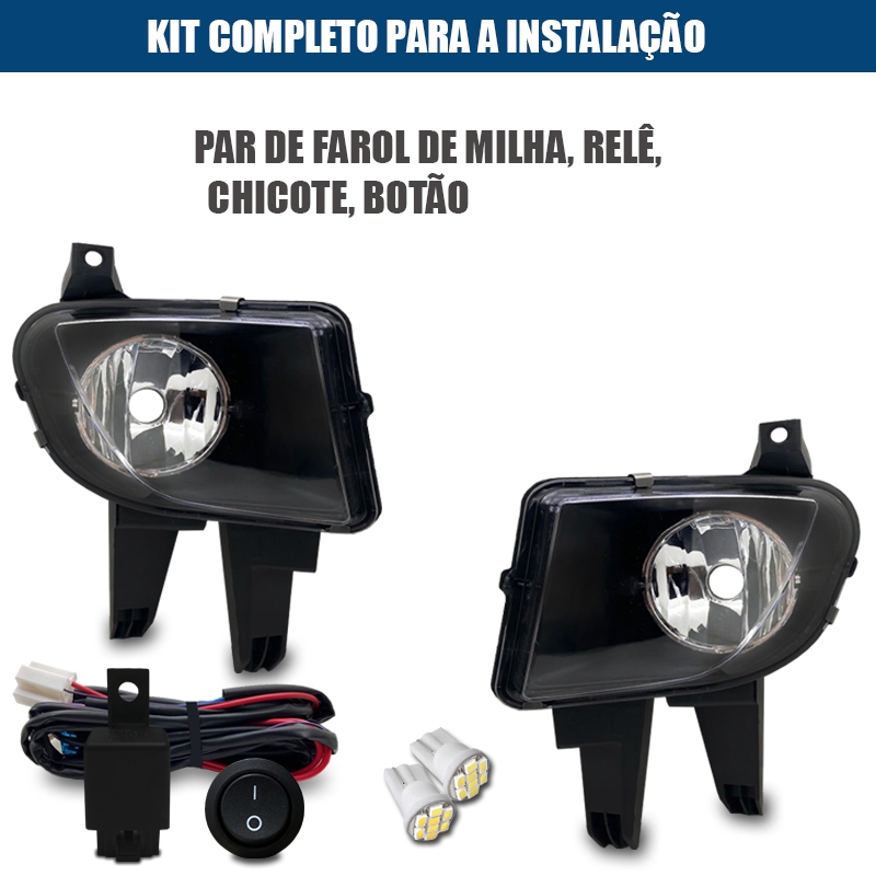Kit Farol De Milha Auxiliar Neblina Completo Compatível Com Celta Prisma 2012 2013 2014 2015 2016 · foto 2